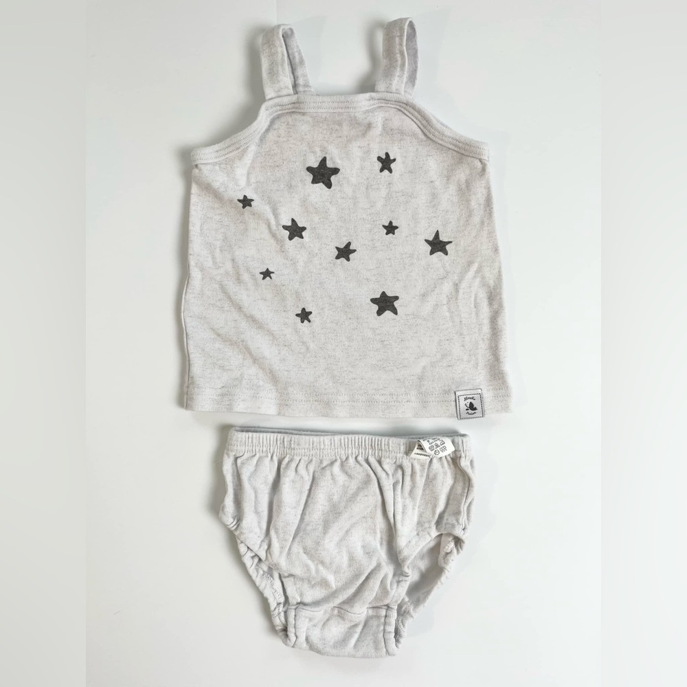 Gray and Black Starry Tank & Bummies Set